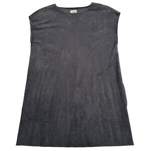 Aritzia Wilfred Free Mini Dress Women Large Gray Nori Faux Suede Shirt Laganlook